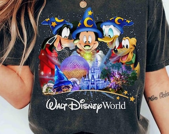 Walt Disney Fantasia Mickey Watercolor Shirts, Fantasia Mickey Shirt, Mickey Sorcerer Tee, Stay Magical Tee, Disneyland Family Matching Trip
