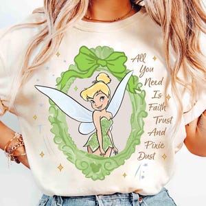 Comfort Colors® Watercolor Tinker Bell T-Shirt, Disney Peter Pan Tinker Bell Princess Shirt, Neverland Shirt, Family Matching Trip Shirts