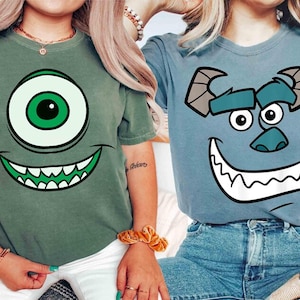 James P. Sullivan & Mike Wazowski Big Face Halloween Shirt, Disney Pixar Monsters University Cosplay Shirt, Mickey&#39;s Not So Scary Party 2025