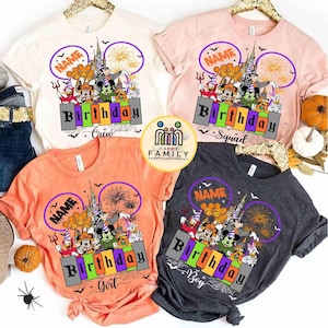 Personalized Mickey And Friends Halloween Disney Birthday Shirt, Family Birthday Trip, Birthday Boy, Birthday Girl, Disney Halloween Shirt