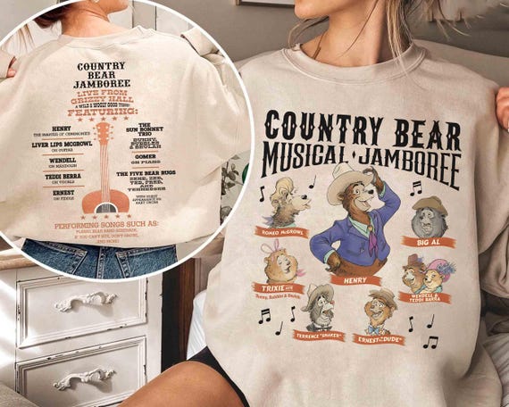 Camiseta vintage con personajes musicales del Disney Country Bear 