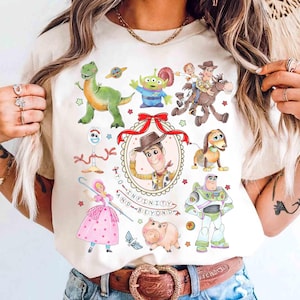 Coquette Bows Watercolor Disney Toy Story Shirt, Pixar Toy Story T-shirt, Woody Jessie Buzz Alien Rex Tee, Disneyland Family Matching Trip
