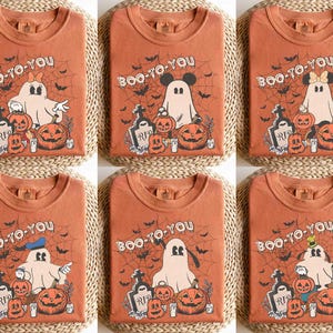 Retro Disney Micky und Freunde Geister-Halloween-T-Shirt, Boo To You T-Shirt, Micky ist nicht so beängstigend, Halloween-Party 2025, RDW Familie, gruselige Saison