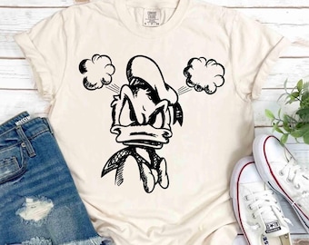 Disney Mickey And Friends Funny Donald Duck Portrait Shirt, Angry Donald Duck Tee, WDW Magic Kingdom Family Birthday Gift Tee