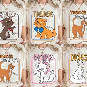 The Aristocats Signatures Comfort Color T-Shirt, Disney-Katzenliebhaber, Marie Toulouse Berlioz Shirt, Jeder möchte ein Katzen-T-Shirt sein, Mädchenreise