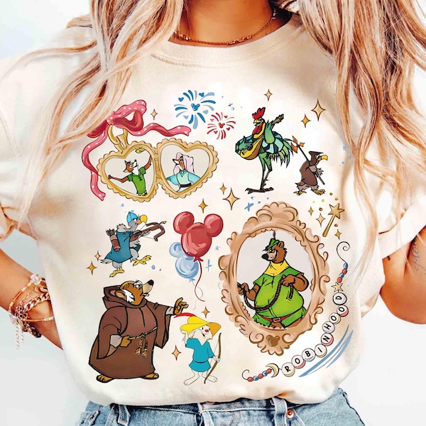Coquette Bow Bracelet Disney Robin Hood Shirt, Robin Hood Little John Maid Marian Oo-De-Lally Birthday Family Shirt, Disney Girl Trip Shirt