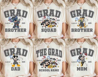 Camisetas vintage de graduación de Disney de Mickey y sus amigos, camiseta de viaje familiar de Disney, regalo para graduados, camiseta del equipo de graduados de Disney, promoción de 2026