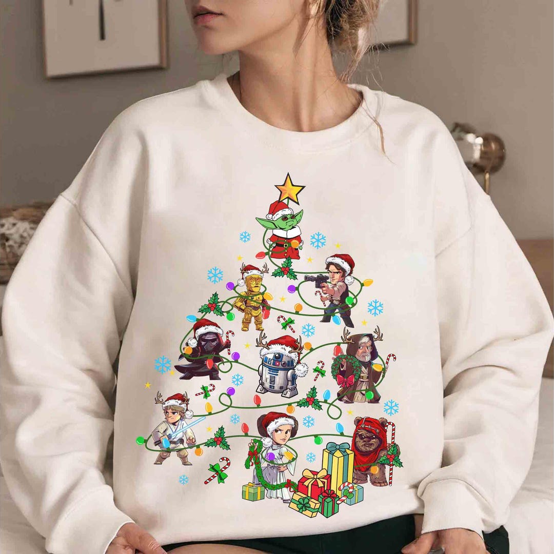 Disney Star Wars Family Christmas Tree Light Shirts, Santa Darth Vader