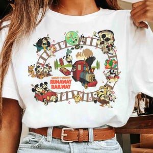 Disney Mickey & Minnie&#39;s Runaway Railway T-shirt, Mickey and Friends Nothing Can Stop Us Now Tee, Disneyland Family Holiday 2025 Trip