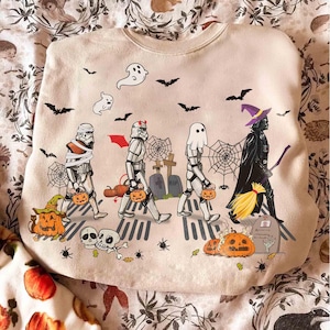Retro Darth Vader And Stormtrooper Abbey Road Halloween Shirt, Star Wars The Dark Side Galaxy&#39;s Edge Shirt, Disney Spooky Season 2025 Trip