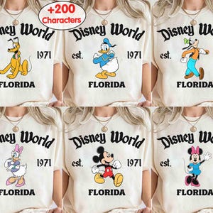 Customize Disneyworld Est 1971 Shirt, Retro Disney All Characters Shirt, Mickey and Friends Tee, Disney Group Shirt, Disney Family Trip Gift image 1