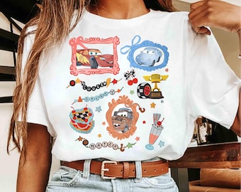 Coquette Bows Watercolor Disney Cars Shirt, Piston Cup, Disneyland Family Cars Birthday Boy, Radiator Springs, MC Queen Mater Sally Tee
