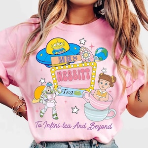 Retro Buzz Lightyear Mrs Nesbitt’s Tea House To Infinity And Beyond Shirt, Disney Toy Story Tee, Magic Kingdom Disneyland Family 2025 Gift