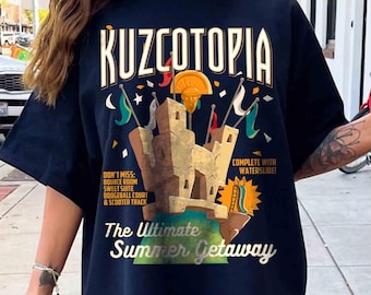 Vintage Greeting From Kuzcotopia s T-Shirt, Disney The Emperor's New Groove Shirts, Yzma and Kronk Tee, Disneyland Family Trip