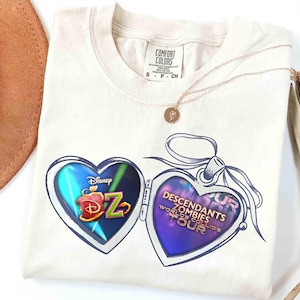 Descendants Zombies Worlds Collide Tour Locket Shirt, Disney The Rise Of Red Group Shirt, Descendants Concert, Summer Music Festival 2025