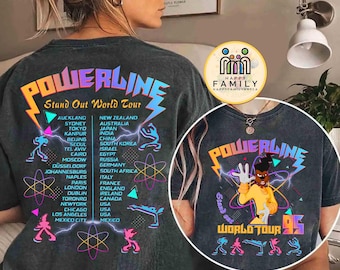 Camiseta de Disney "A Goofy Movie Powerline Stand Out World Tour" de 2 caras, camiseta familiar a juego de Disneyland, regalo de cumpleaños de Magic Kingdom WDW 2026
