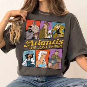 Atlantis The Lost Empire Charaktere T-Shirt, Disney Kida Nedak Milo Thatch Helga Sinclair Tee, Disneyland Familienurlaub