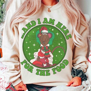 The Muppets Christmas Carol Rizzo the Rat I Am Here For The Food Shirt, Disney Mickey&#39;s Very Merry Xmas Tee, Disneyland Holiday Family Gift