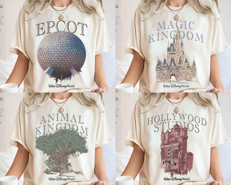 Vintage Walt Disney World T-shirt, Magic Kingdom Tee, Epcot 1982 Tee, Disney Vacation Top, Retro Animal Kingdom Trip, Disney Castle Shirt image 1