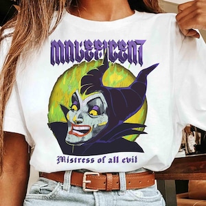 Vintage Maleficent Mistress of Evil T-shirt, Disney Sleeping Beauty Villains Retro Tee, Aurora Princess, Disneyland Family Vacation Trip