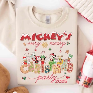 Mickey&#39;s Very Merry Christmas Party 2025 Shirt, Disney Santa Mickey And Minnie Custom Tee, Disneyland Vacation Family Matching Trip Gift