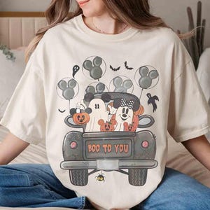 Vintage Mickey Minnie Geist Halloween Shirts, Disney Halloween Kürbis Shirt, Mickey Boo für Sie Shirt, Disneyland Familie 2025 Reise T-Shirt
