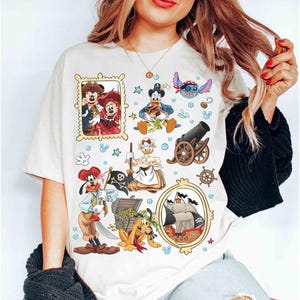 Coquette Bows Watercolor Disney Pirates Shirt, Yo Ho Yo Ho A Pirate&#39;s Life for Me Mickey & Friends Disney Cruise Shirt, Family Cruise Tees