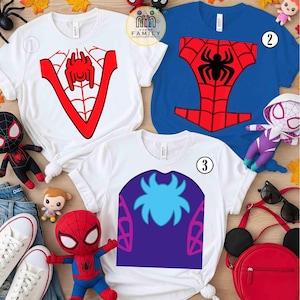 Spidey and His Amazing Friends Logo Costume Halloween Shirt, Spider Man Costume Shirt, Miles Morales Ghost Spider Halloween Family Trip