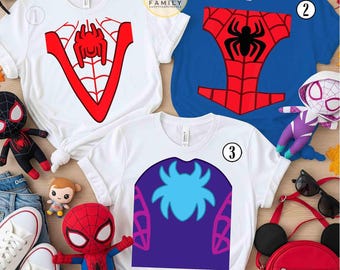 Spidey and His Amazing Friends Logo Costume Halloween Shirt, Spider Man Costume Shirt, Miles Morales Ghost Spider Halloween Family Trip