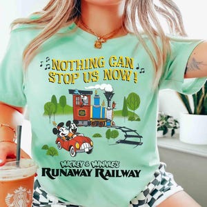 Disney Mickey & Minnie&#39;s Runaway Railway T-shirt, Mickey and Friends Nothing Can Stop Us Now Tee, Disneyland Family Vacation 2025 Trip