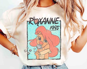 Vintage 1995 Roxanne Portrait T-shirt, Disney A Goofy Movie Wash Tee, Roxanne And Max Goof Shirts, Disneyland Family Vacation 2026 Trip