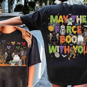 Star Wars May The Force Boo With You Mummy Skeleton Halloween Shirts, Darth Vader R2-D2 Balloons Shirt, Galaxy&#39;s Edge Hollywood Studios Tee