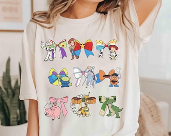 Koszulka z postaciami z Toy Story Coquette Bows, koszulka Disney Woody Buzz Jessie Bo Peep, pasujące Toy Story Land, prezenty na rodzinną wycieczkę do Disneylandu