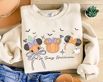 Coquette Bow Disney Minnie Halloween Shirt, Magical Place Shirt, Vintage Disney Kürbis T-Shirt, Micky's Nicht so beängstigend Halloween Party Reise