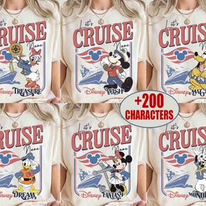 Personalized Disney Cruise Line 2025 Shirt, Mickey & Friends Family Cruise Trip Tee, Let's Cruise, Disney Wish Dream Magic Wonder Fantasy