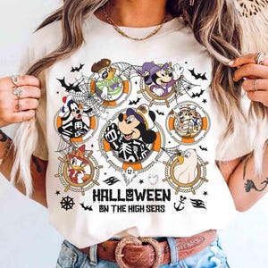 Cute Mickey & Friends Halloween On The High Seas T-shirt, Disney Wish Fantasy Magic Wonder 2025 Matching Tee, Family Halloween Cruise Trip