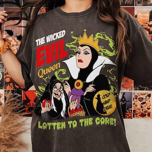Disney Villains Evil Queen Portrait Poster Retro T-Shirt, Snow White & the Seven Dwarfs Tee, Magic Kingdom Disneyland Family Holiday Gift