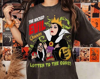 Disney Villains Evil Queen Portrait Poster Retro T-Shirt, Snow White & the Seven Dwarfs Tee, Magic Kingdom Disneyland Family Holiday Gift