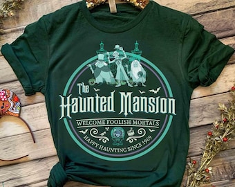 Vintage Disney Hitchhiking Ghosts Vintage Shirt, The Haunted Mansion Halloween Tee, Welcome Foolish Mortals, Family Vacation 2026 Trip Shirt