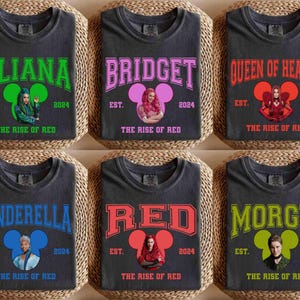 Vintage Descendants The Rise of Red Characters Shirt, Disney Descendants 4 T-shirt, Descendants Matching Tee, Red & Chloe, Queen Of Heart