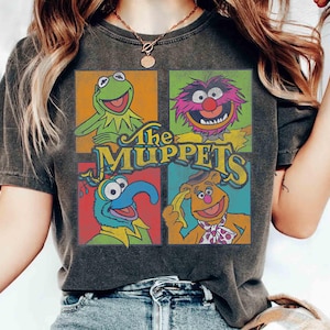 Camiseta retro de Disney Muppets con foto grupal, camiseta de animales de The Muppets Show, Kermit, Miss Piggy y Gonzo, viaje familiar a Disneyland