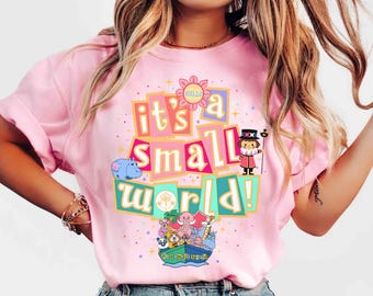 Maglietta Retro Patel Fantasyland Park It's A Small World, Maglietta Disney Dreams, Maglietta coordinata per la famiglia Disneyland, Maglietta WDW Vacation