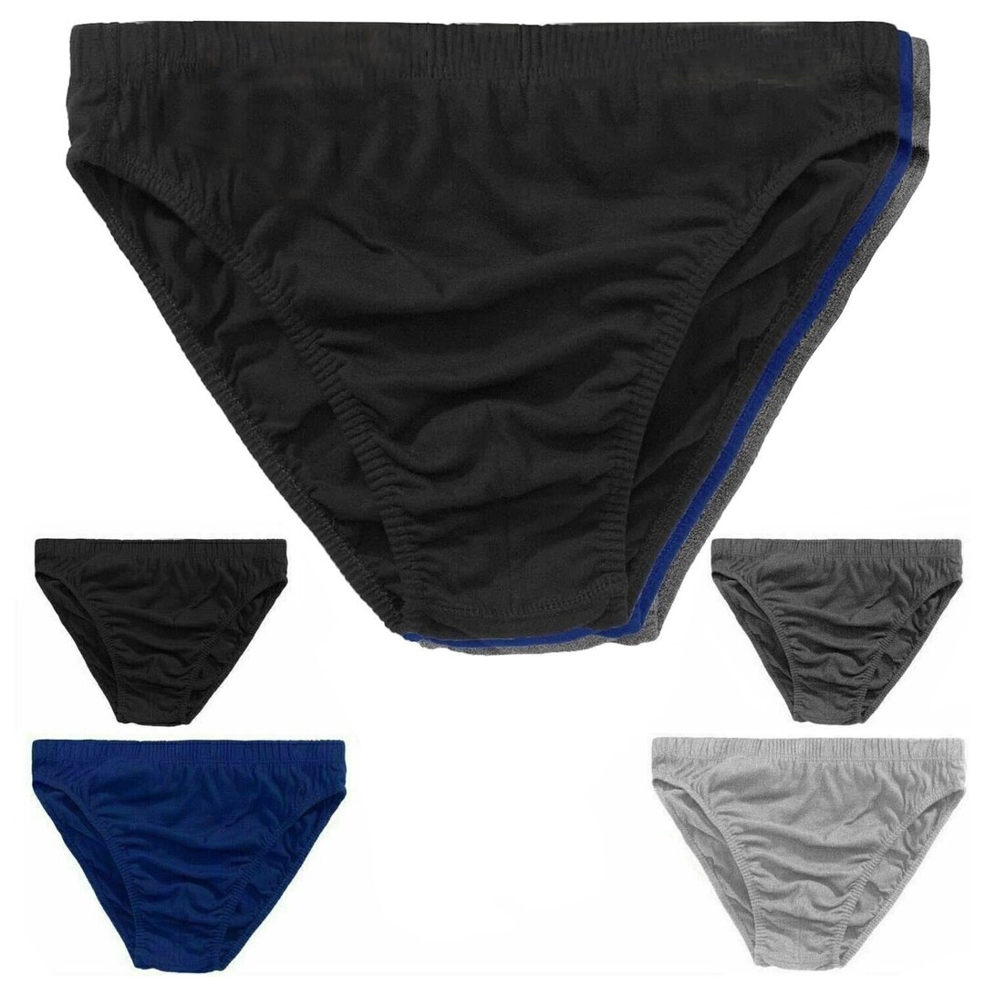 3 Pack Men's Brief Underwear Cotton Blend Slips Briefs Under Pants