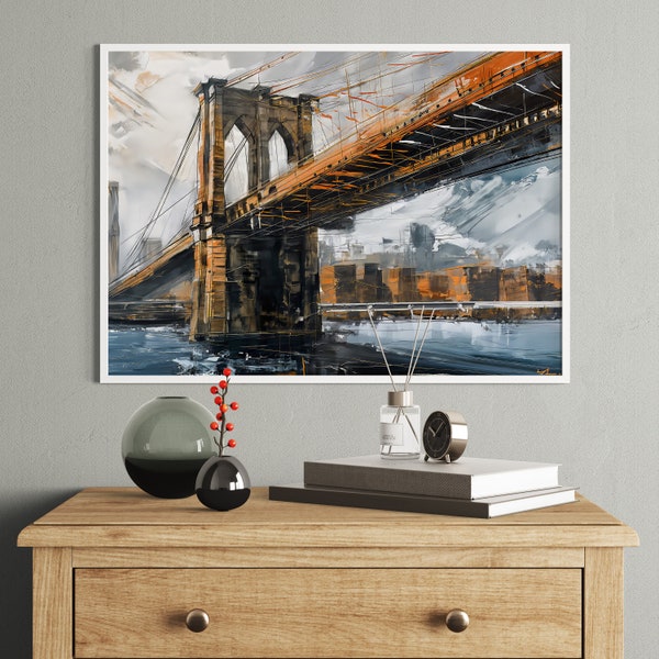 Muurschildering - Brooklyn Bridge Impression - Digitale download