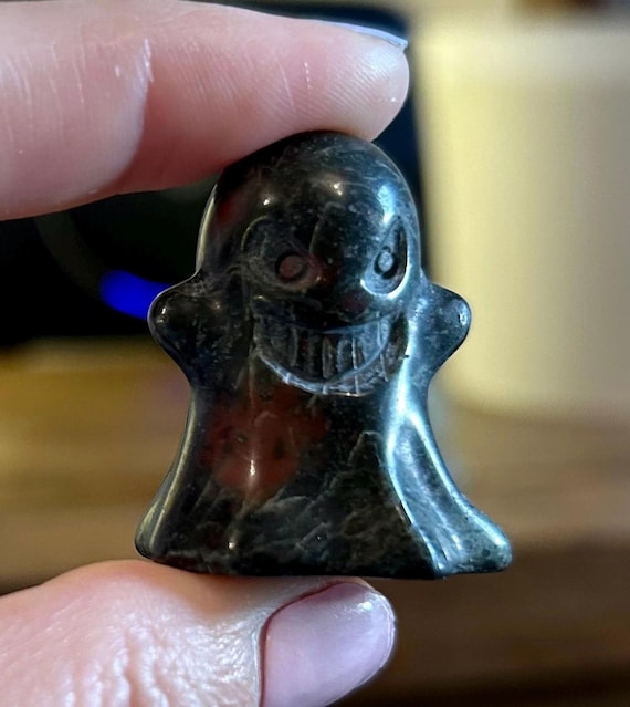 Ghost Crystal Carving | Natural Carved Crystal Ghost | Halloween Crystal Ornament | Crystal Gift | Halloween Decoration