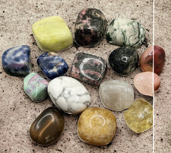 High Quality Mixed Crystal Tumbles | Jasper | Amethyst | Amazonite | Labradorite | Turquoise | Tourmaline | Tigers Eye & more!