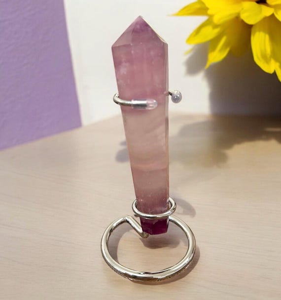 Rainbow Fluorite Wand with Stand | Rainbow Fluorite Crystal Wand | Fluorite Wand | Crystal Wand | Gift for Her