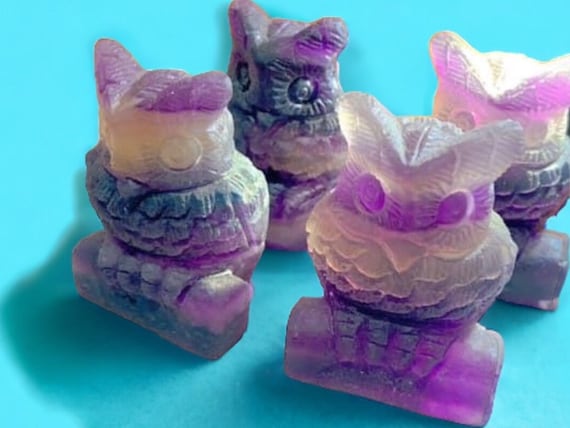 Fluorite Hand Carved Owl | Fluorite Crystal | Crystal Owl | Fluorite Owl | Crystal Carving