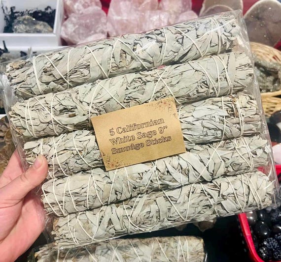 Jumbo 9 inch Californian White Sage Smudge Stick | Sage Smudge Stick | Sage Stick | Cleansing | Jumbo Sage Stick | Incense Stick