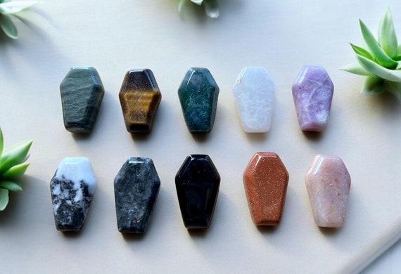 Handcarved Crystal Coffins, Crystal Carvings, Crystal Coffin, Halloween Spooky Crystal,  Autumn Crystals